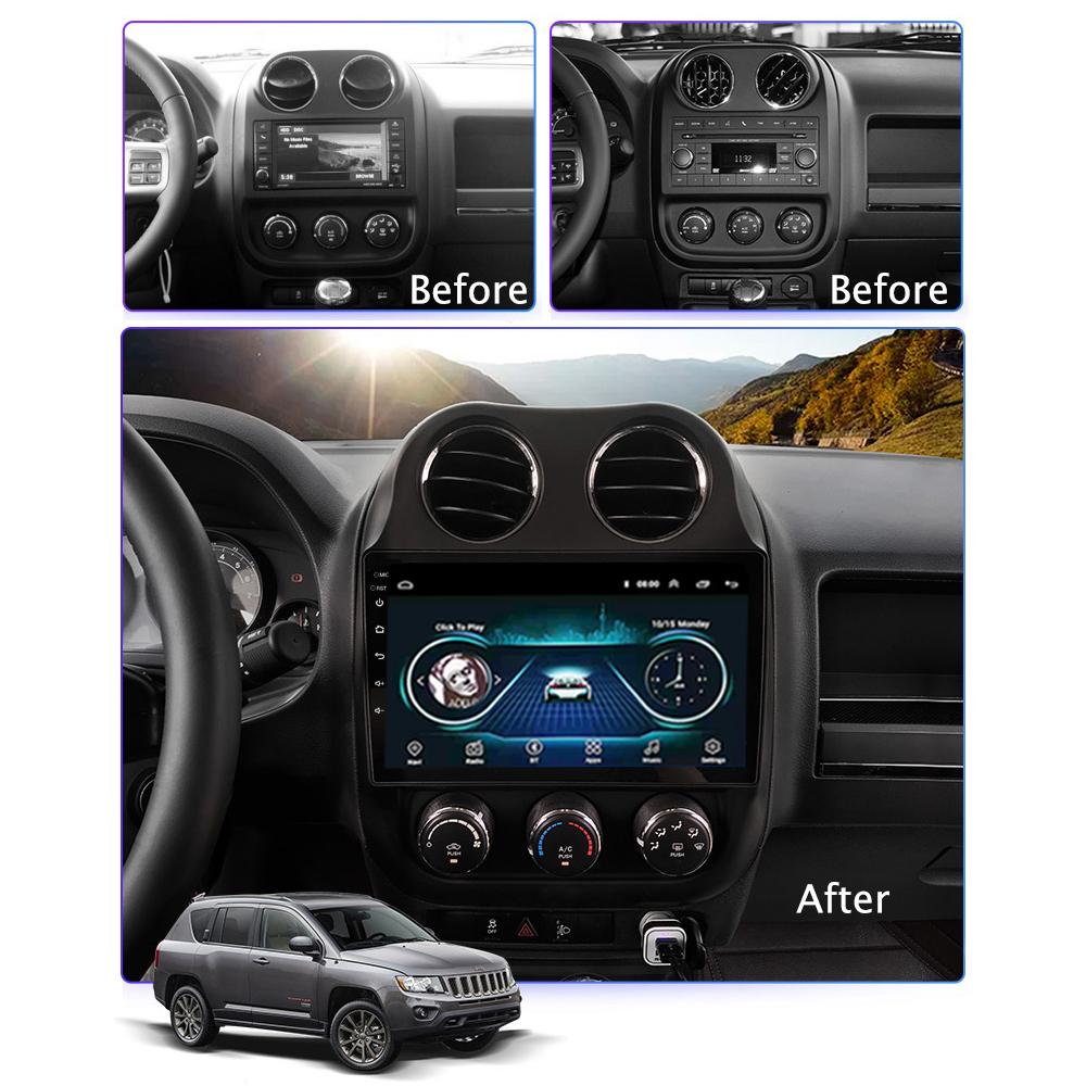 Android Car Radio For JEEP Compass 2009-2016 Multimedia Player Head Unit Stereo GPS Navigation BT WIFI 1+16GB