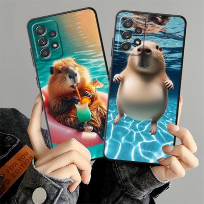 Милый Капибара Мягкий Задний Чехол-Крышка для Телефона для Samsung Galaxy A50 A70 Note 20 Ultra 9 10 A04 A10 A20 A30 A40 A03 A01 A02 A06 A05