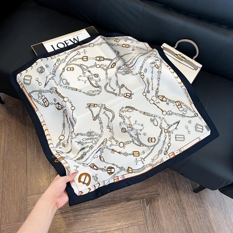 Mother's Day Silk Scarf Muse Festival Gift Simulation Silk Silk Scarf Premium Spring and Summer Square Scarf 71 Silk Decorative Small Scarf