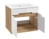 Wall-hung bathroom cabinet with washbasin, craft oak, 50 cm, Ronda New