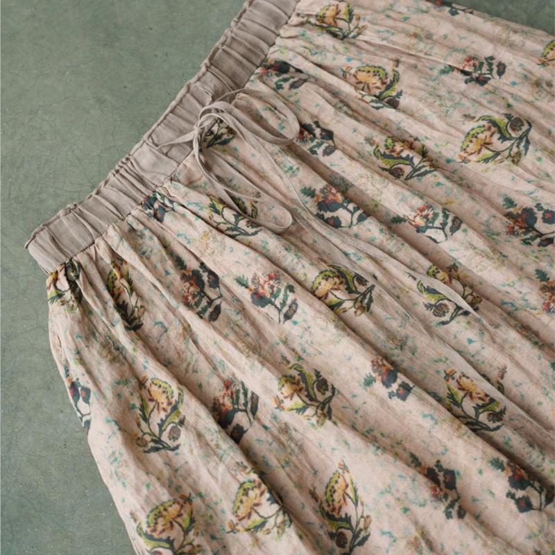 Johnature Женские винтажные юбки с цветочным принтом, эластичная талия, свободные, из высококачественной ткани, летние свободные А-силуэта