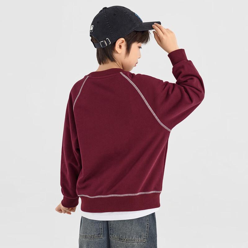 Duoduojia Kids' Color-block Round Neck Pullover Sweatshirt