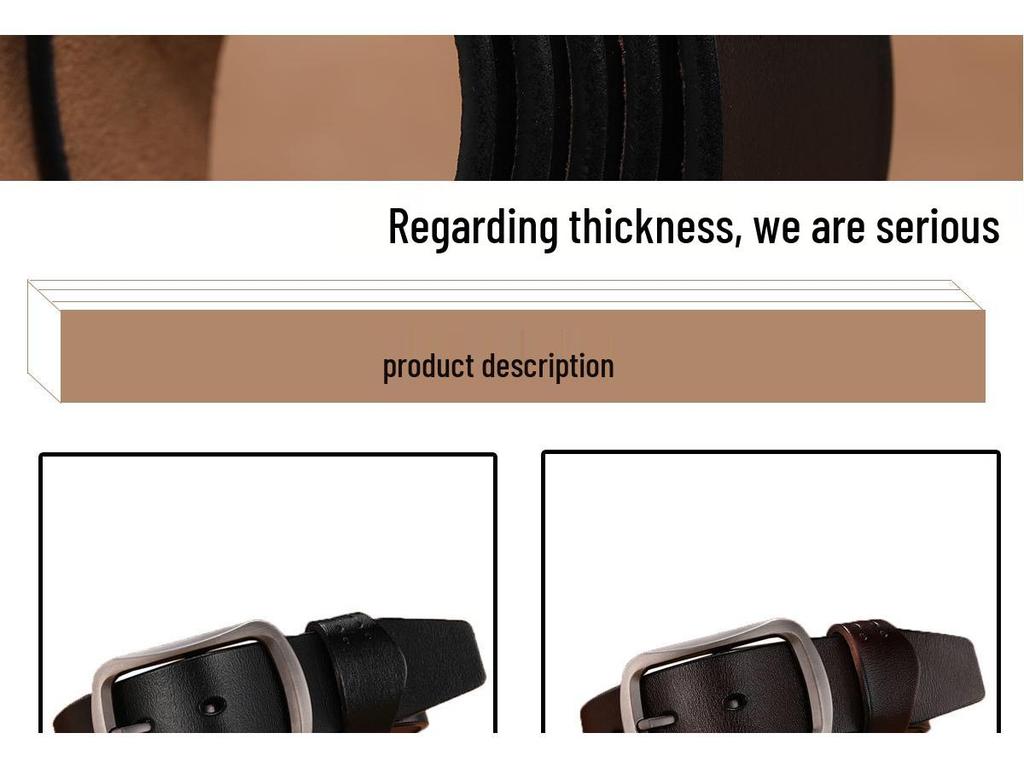 Men's Genuine Leather Pin Buckle Cowhide Retro Belt