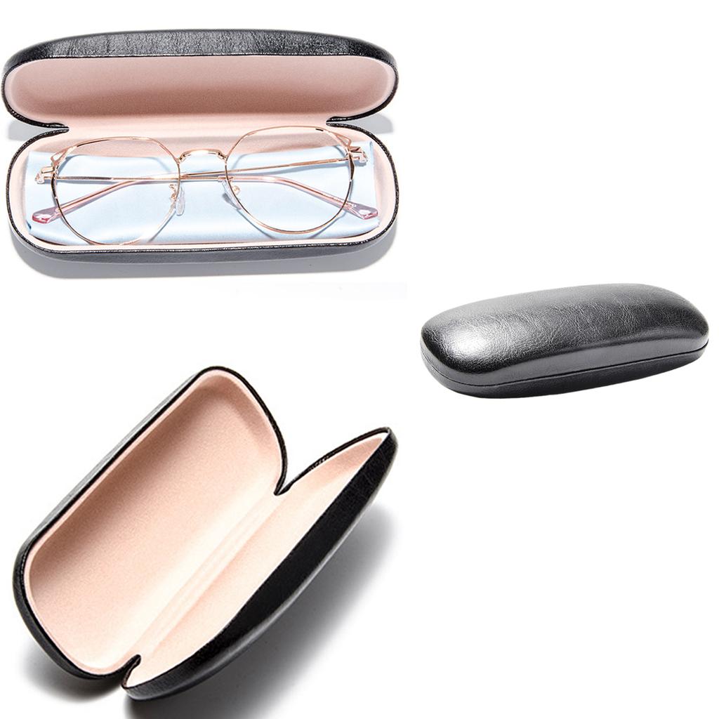Glasses Case PVC PU Leather Hard Shell for Work Leisure Daily Use Classroom Office Glasses Holder