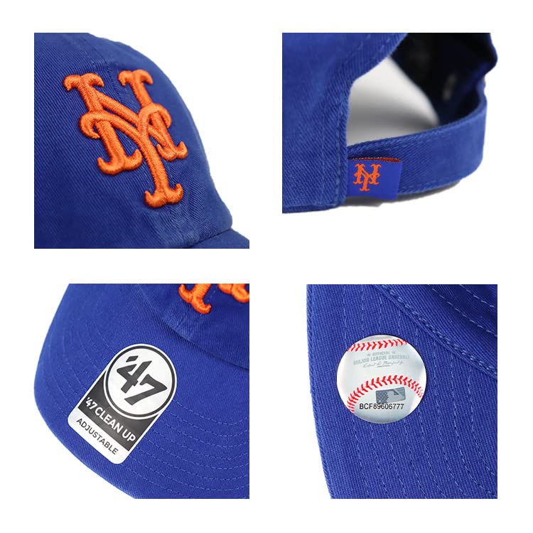 Brand 47 Cap Cleanup Low Cap MLB Major League Hat Forty Seven New York Mets Royal Blue Free Size '47