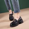 The First Layer of Cowhide Loafers for Women's Spring and Autumn New Thick-soled Casual Versatile Black Thick-soled Muffin Shoes Single Shoes for Wome