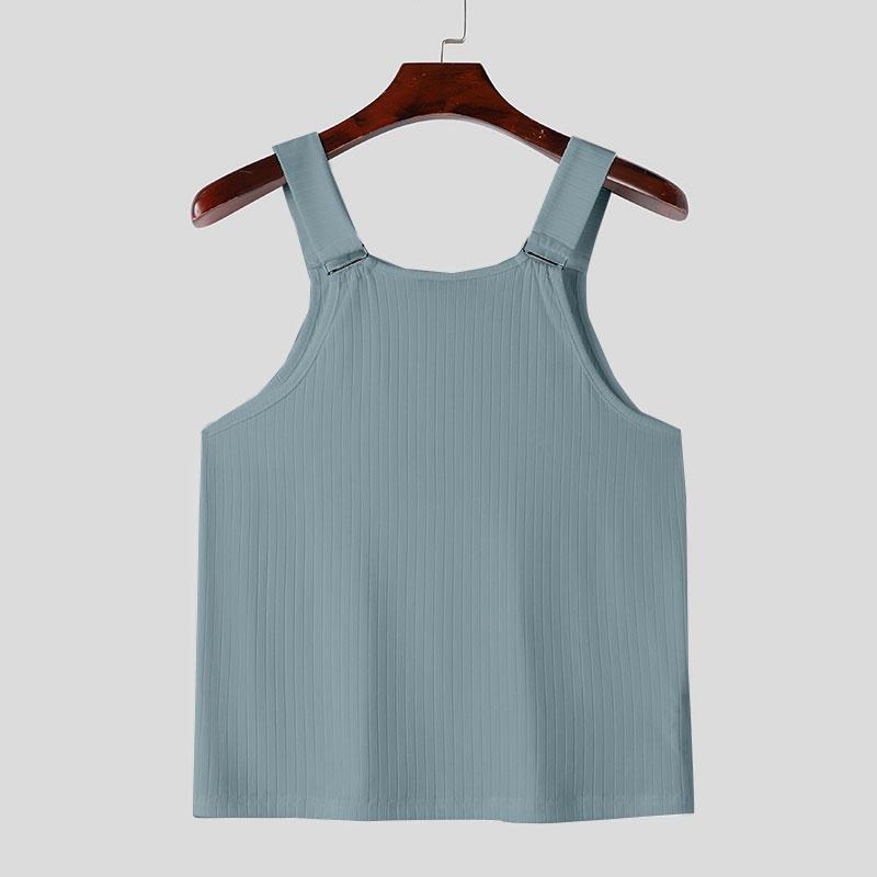 INCERUN Мужские трикотажные майки без рукавов, повседневный жилет с ремешком