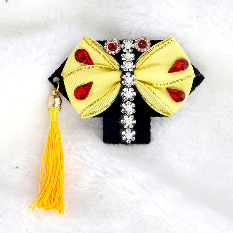 Handmade Plaid Frog Hair Clip for Pets - Suitable for Dogs like Yorkshire, Maltese, Shih Tzu