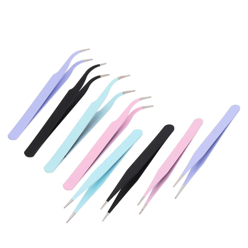 8pcs Protective Cover Tape Tweezer Thickened Handle Precision Tweezers Set Lash Extensions