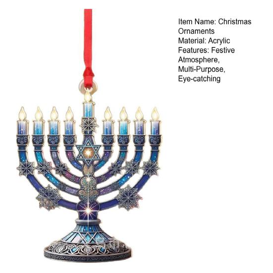 Акриловое украшение для автомобиля Праздничное украшение-менора для еврейских праздничных экспозиций Товары для вечеринок в помещении и на открытом воздухе для домашнего празднования
