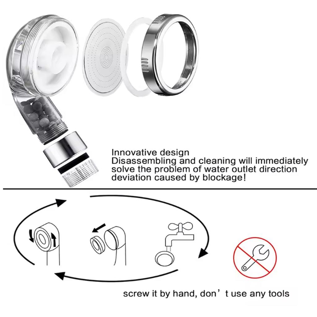 1шт фильтрованная душевая головка ABS высокого давления водосберегающий спрей ручные прозрачные душевые головки с фильтрующими бусинами для ванной комнаты