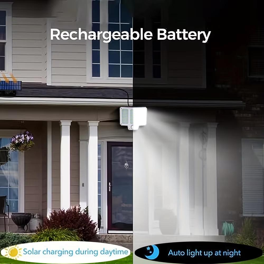 Уличный сплит-светильник на солнечной батарее 210 светодиодов, настенный светильник с датчиком движения, 3 режима, дистанционное управление прожектором для настенных светильников для патио, гаража
