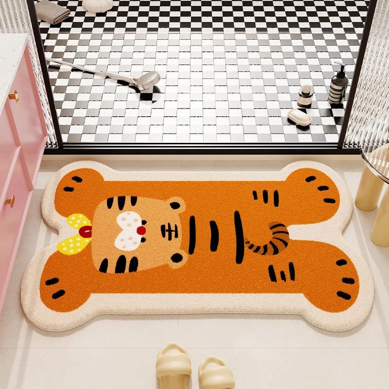 VIKAMA Quick-Dry Bath Mat Bathroom & Kitchen Non-Slip Mat Cashmere-Soft Textile Floor Mat Machine-Washable Non-Slip Mat