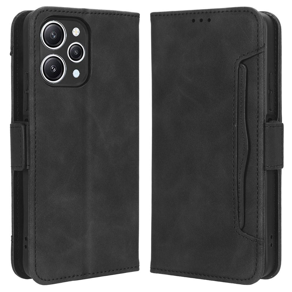 Для Xiaomi Redmi 12 4G/12 5G (Глобальный)/Note 12R 5G/Poco M6 Pro 5G Чехол-кошелек из ПУ кожи с несколькими отделениями для карт и откидной подставкой