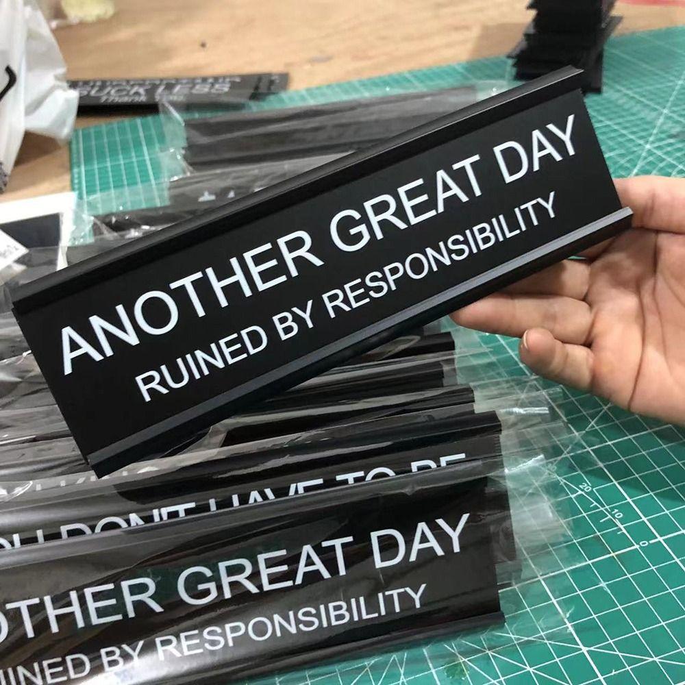 Lightweight Desk Sign Black Seating Sign Funny Seat Cards  Office