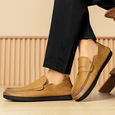 FashionNew Модные мужские повседневные туфли из натуральной кожи Мужские мокасины для отдыха на открытом воздухе Мокасины мужские Легкие удобные туфли на плоской подошве для вождения