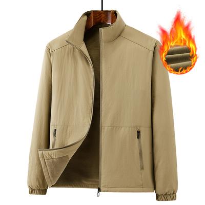 Новая зимняя бархатная утолщенная куртка мужская ветрозащитная теплая куртка большого размера с воротником-стойкой для молодежи и людей среднего возраста