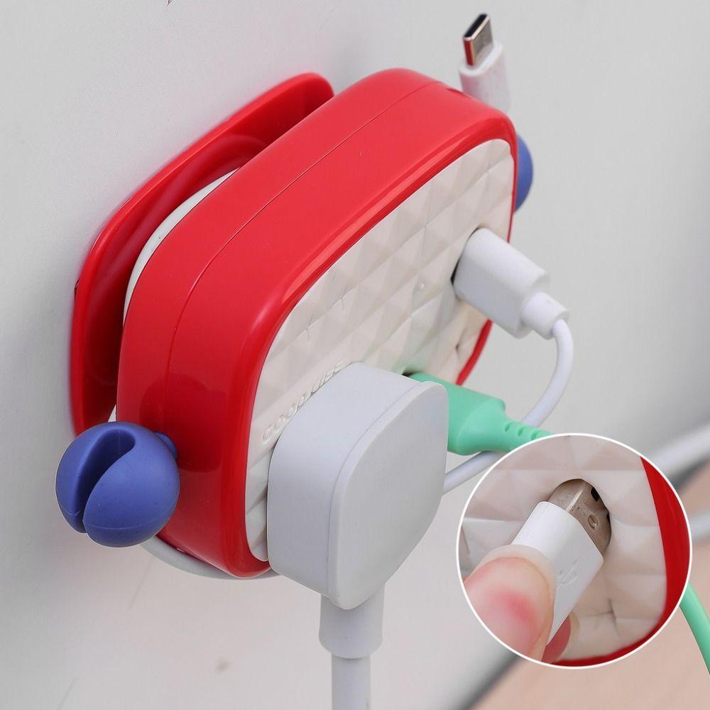 Self-adhesive Data Cable Winder Wall Mounted Socket Wire Storage Rack Durable Cable Organizer