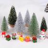 1 PC Artificial Christmas Tree Figurine Sisal Silk Cedar Pine Tree Mini Miniature Micro Landscape New  Fairy Garden Decor