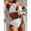 Women Push Up Bikini Set Swimwear 4 Color High Waist Bikini Sexy Swimsuit Female Patchwork Biquini Bathing Suit Beachwear