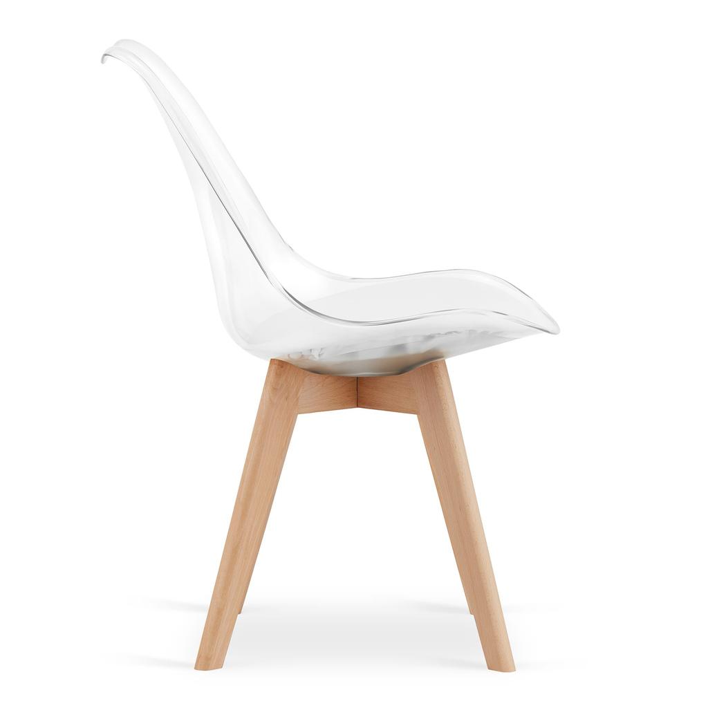 MARK chair - transparent / natural legs x 2
