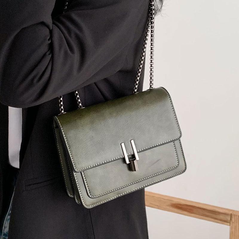 Популярная ретро-стиль маленькая квадратная сумка модная универсальная темпераментная сумка-почтальон на цепочке для commuters