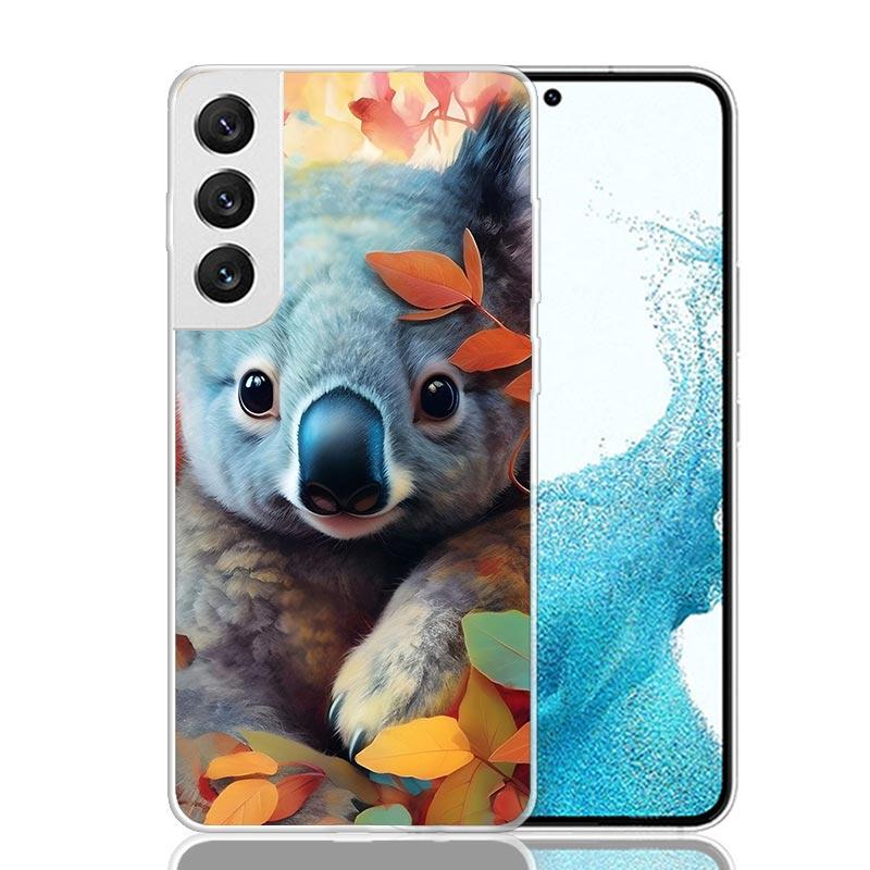 Коала Каваи Милое Животное Чехол для Телефона Для Samsung Galaxy S26 Ultra S23 S24 S25 Edge S20 FE S21 S22 Plus Мягкий Чехол с Принтом Забавный