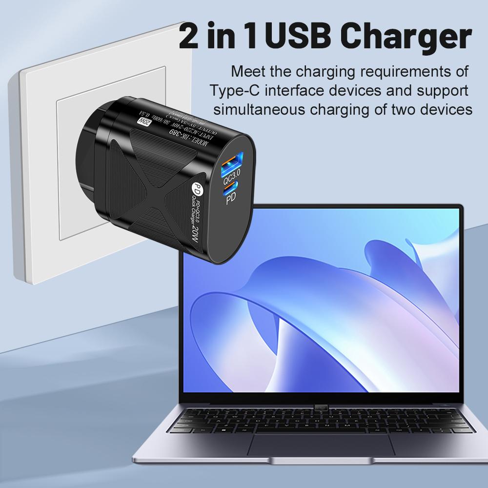 20 Вт PD быстрое зарядное устройство QC 3.0 USB C зарядное устройство для iPhone 16 Pro 15 14 13 12 Xiaomi зарядное устройство для мобильного телефона адаптер быстрой зарядки