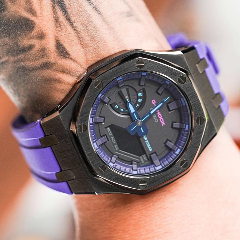 Casio Унисекс Часы с Жидкокристаллическим и Аналоговым Двойным Дисплеем Серия 48,5 мм Черные GA-2100VB-1A(Watch8--)