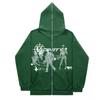 Y2K Zip Up Hoodie Vintage Hip Hop Cardigan Sweatshirt Women Streetwear