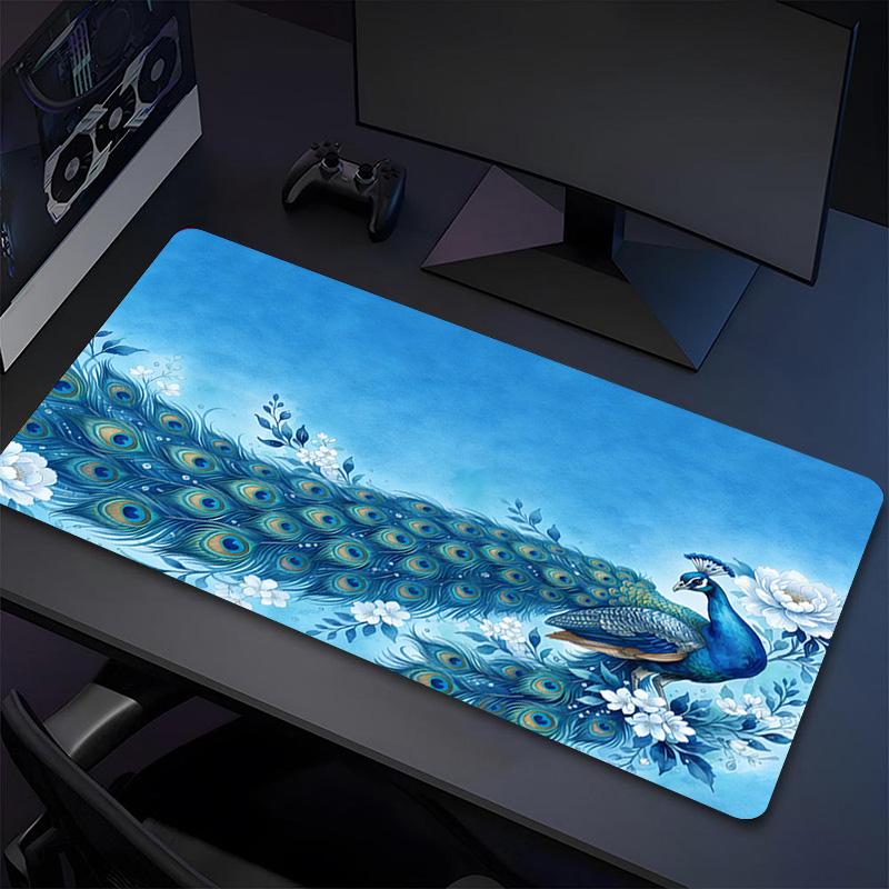 Peacock Garden Xl Gaming Mouse Pad Nonslip Rubber Base Stitched Edge Waterproof Desk Mat For Pc Laptop Gamer Office Computer Accessories C927506