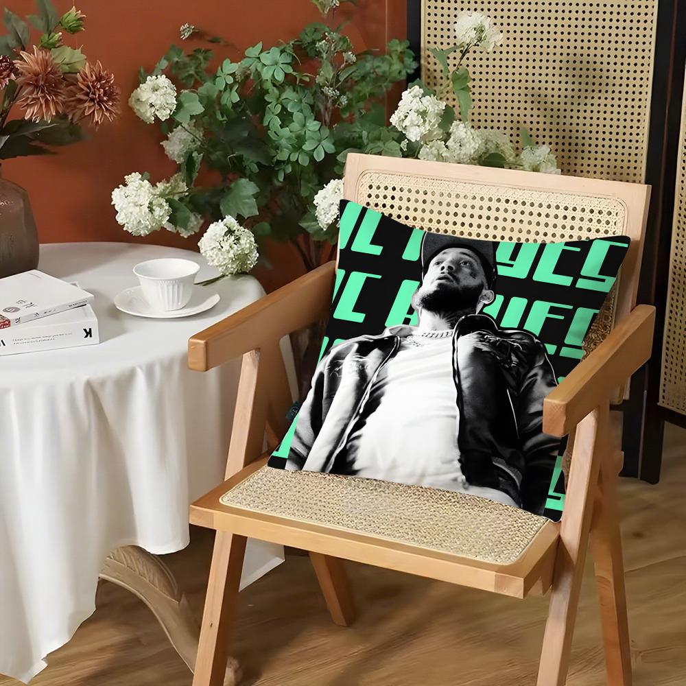 Rapper JJc Reyes Cushion Cover Silky Short Plush Invisible Zipper Dustproof Sofa Pillow Case for Home Decor