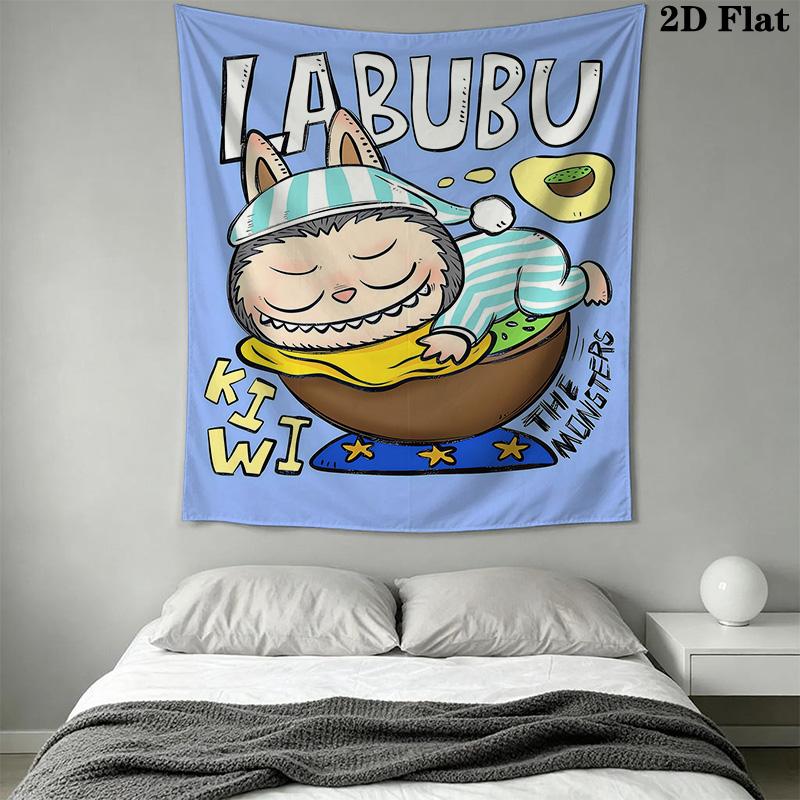 Labubu Cake Cute Monster Dessert Threepiece Set 1 Duvet Cover 2 Pillowcase Without Core Soft And Comfortable Bedding Set