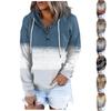 Autumn Winter Spring Women's Tops Women's Fashion Applique Long Sleeve Casual Tunic Casual Pullover Hoodie Button Long Sleeve Patchwork Top