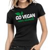 Go Vegan Salvare Animali Vegetariano Vegano Ethik Donna Girlie T-Shirt