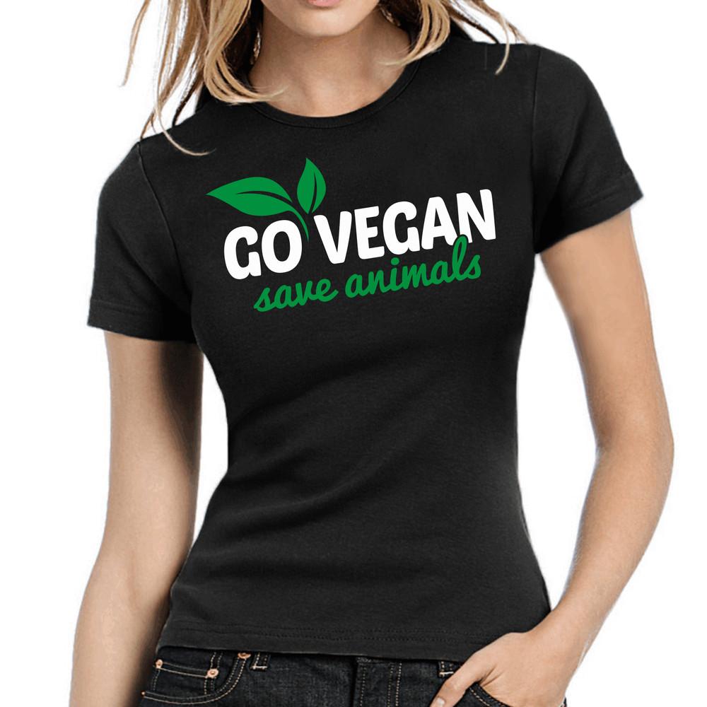 Go Vegan Save Animals Vegan Veganism Ethics Lady Women Girlie T-Shirt