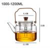 Gray Glass Teapot with Infuser Heat Resistant Tea Kettle Transparent Kung Fu Tea Set Portable Handle Pot Home Office Teaware