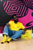 Yellow Oversized T-Shirt with a Trendy Glasses Motif, Stylish and Comfortable,
