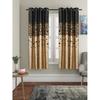 Pack of 2 Polyester Polka Print Window Curtain Panel Print 135 GSM Brown