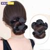 Синтетический черный большой кишечник кольцо для волос пучок шиньон модный и элегантный женский шиньон «цветок бутона» аксессуары для волос