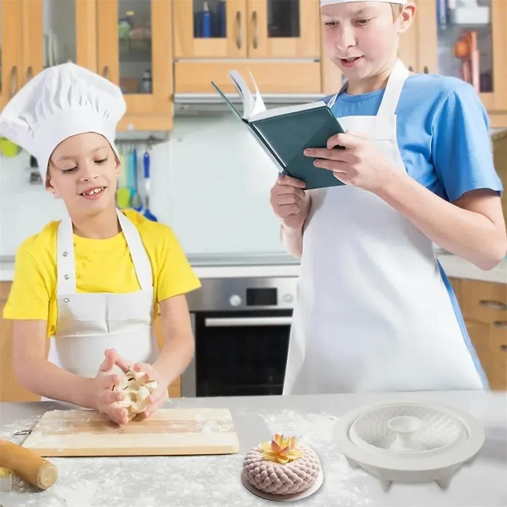 Круглая силиконовая форма Французский десерт Антипригарные формы Сделай сам Форма цветка лотоса для приготовления шоколада, хлеба, мусса, желе Форма для выпечки