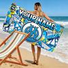 Custom Name,Olympique De Marseille Print Beach Towel, Large Soft Quick Dry Towel for Beach Camping Swimming
