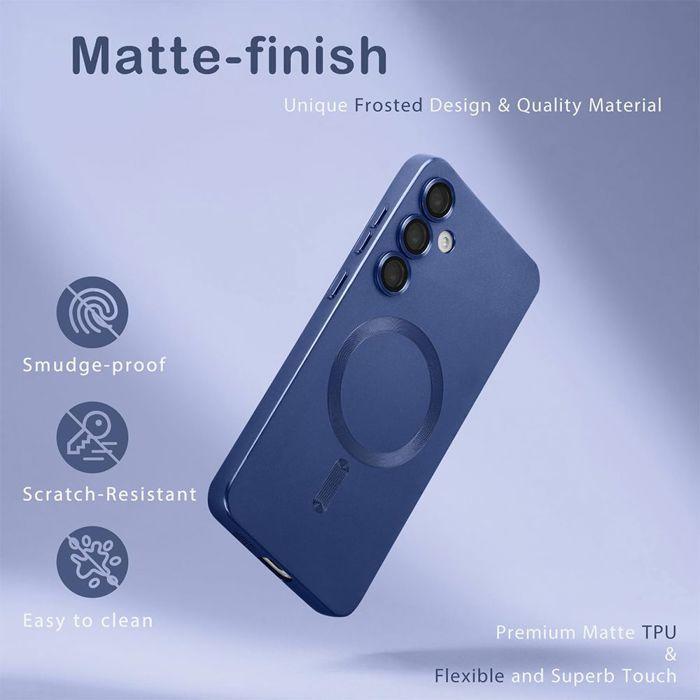 Coque de Protection - BOOLING - pour Samsung Galaxy A17 5G/4G - Silicone avec Cercle Magnétique - Bleu Marine