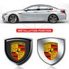 1Pcs 3D Metal Auto Door Shield Emblem Car Body Badge Sticker For Porsche Boxster Cayenne Panamera Macan Cayman 911 918 996 917 991