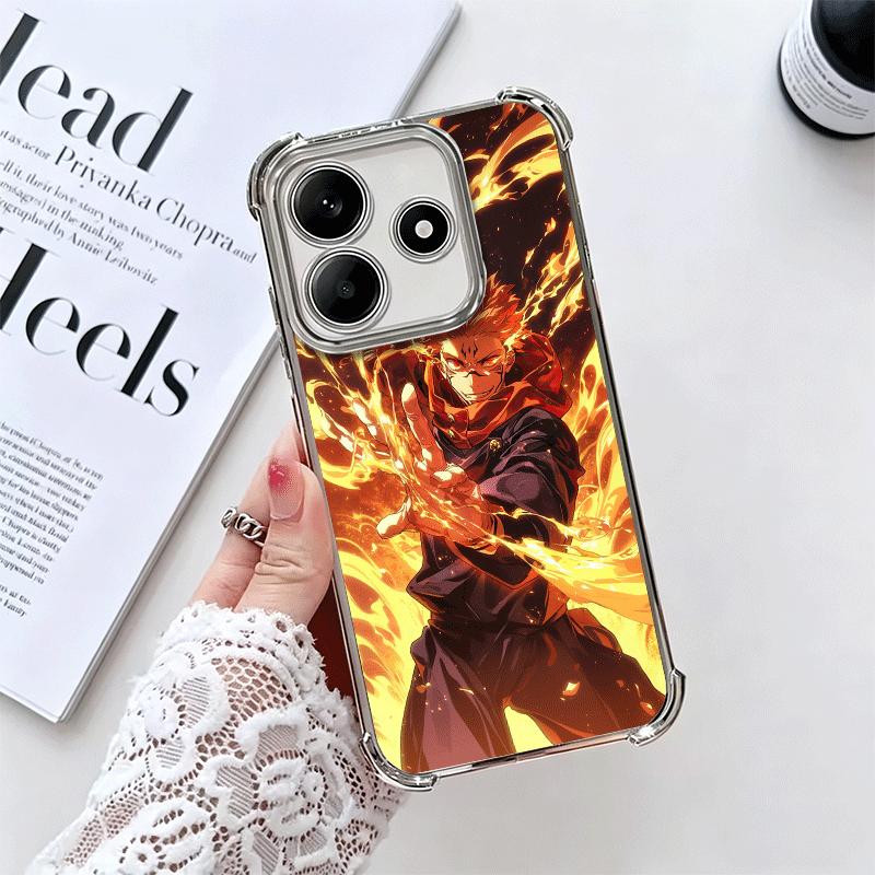Аниме Рёмен Сукуна JUJUSU Покрытие Чехол для Телефона Для Xiaomi Redmi Note 14 15 Pro Plus 13 12 11 11S 11T 10 9S 9 5G Защита от Падения Airbag