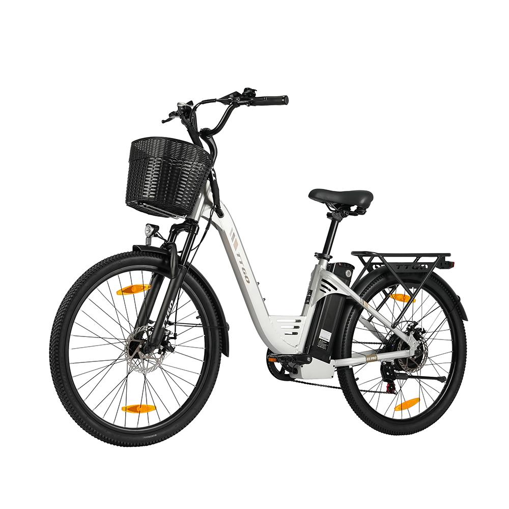 TTGO C2 PRO Городской Электровелосипед, Аккумулятор 36В 18Ач, 7-скоростная трансмиссия Shimano