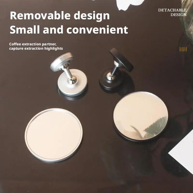 Magnetic Coffee Extraction Mirror Espresso Shot Mirror Aluminum Alloy 360° Adjustable for Bottomless Portafilter Barista Tools