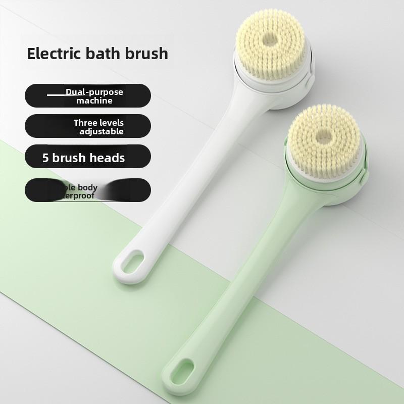 Digital Screen Electric Body Scrubber Long Handle Rotating Bath Massage Brush
