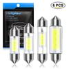 6Pcs C5W C10W LED COB Bulb Canbus 31mm 36mm 39mm 41mm Festoon Led Car Interior Light Dome Reading License Plate Lamp 12V Auto White