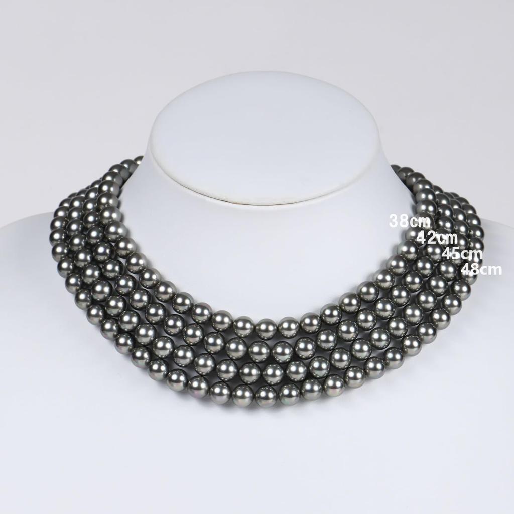 От Юми Жемчужное Ожерелье 8 мм RoseYumiRose Популярные Церемонии Простые Стильные Сделано в Японии [Производство Katsura] Женские (42см, Серый)